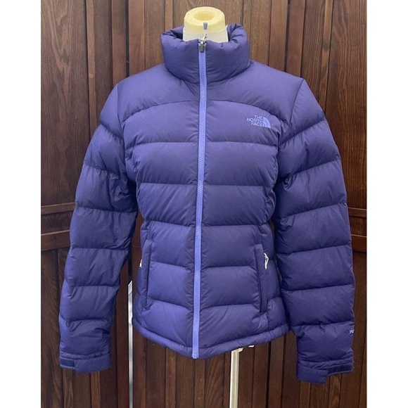 The North Face Womens Small Purple Nuptse 700 Down Puffer Jacket Vintage Warm - Picture 2 of 11